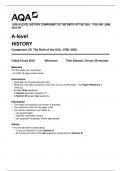 AQA A-LEVEL HISTORY COMPONENT 2G THE BIRTH OF THE USA , 1760-1801 JUNE  2023 QP 