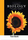 TEST BANK FOR  CAMPBELL BIOLOGY  12TH EDITION 100  VERIFIED ANSWERS  2023/2024