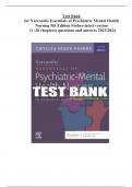 Test Bank for Varcarolis Essentials of Psychiatric Mental Health Nursing 5th Edition Fosbre / All Chapters 1-28 / COMPLETE A+ GUIDE