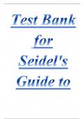 Test Bank On Seidel's Guide to Physical Examination&colon; An Interprofessional Approach 9th Edition Latest Review 2023 Practice Questions and Answers&comma; 100&percnt; Correct with  Explanations&comma; Highly Recommended&comma; Download to Score A&plus;
