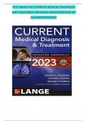 TEST BANK FOR CURRENT MEDICAL DIAGNOSIS AND TREATMENT 2023/2024 62ND EDITION BY BY MAXINEPAPADAKIS