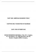 PART ONE: AMERICAN BUSINESS TODAY ( CHAPTER ONE: FOUNDATION OF BUSINESS)