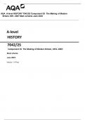 AQA  A-level HISTORY 7042/2S Component 2S  The Making of Modern  Britain,1951–2007 Mark scheme June 2023