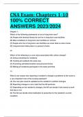 CNA Exam&colon; Chapters 1-10 100&percnt; CORRECT  ANSWERS 2023&sol;2024