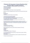 Primerica Life Insurance License Questions And Answers With Complete Solutions