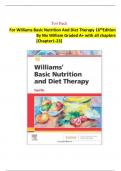 Test Bank for Williams Basic Nutrition and Diet Therapy 16th Edition by Nix William