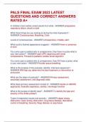 PALS FINAL EXAM 2023 LATEST  QUESTIONS AND CORRECT ANSWERS  RATED A&plus;