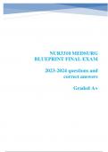 NUR3310 MEDSURG BLUEPRINT FINAL EXAM  	2023-2024 questions and correct answers  Graded A+