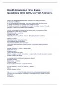 Health Education Final Exam Questions With 100&percnt; Correct Answers&period;