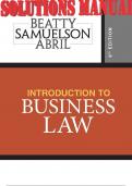 SOLUTIONS MANUAL for Introduction to Business Law 6th Edition by Jeffrey Beatty, Susan Samuelson & Patricia Abril. ISBN 9781337671231, ISBN-13 978-1337404341 (All Chapters 1-31)