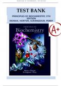 TEST BANK for Principles Of Biochemistry, 5th Edition By Moran, Horton, Scrimgeour, Perry All chapters / Complete Guide A+