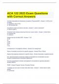 ACA 122 2023 Exam Questions with Correct Answers 