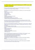 Certified Clinical Research Professional &lpar;CCRP&rpar; Exam &lpar;with Complete Solutions&rpar;