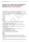 NCLEX RN NEW VERSION EXAM 2022&sol;2023 JOINT MIDTERM &ndash;FINAL EXAM TEST BANK WITH RATIONALE HIGHLY RECOMMENDED