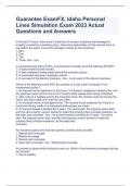 Guarantee ExamFX, Idaho Personal Lines Simulation Exam 2023 Actual Questions and Answers