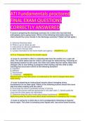 ATI Fundamentals proctored  FINAL EXAM QUESTIONS  CORRECTLY ANSWERED