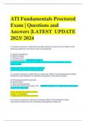 ATI Fundamentals Proctored  Exam &vert; Questions and  Answers &vert;LATEST UPDATE  2023&sol; 2024