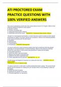 ATI PROCTORED EXAM  PRACTICE QUESTIONS WITH  100% VERIFIED ANSWERS