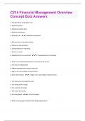 C214 Financial Management Overview Concept Quiz Answers Exam Solved 100&percnt; Correct&excl;&excl;