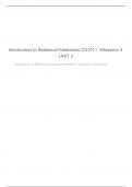 Introduction to Relational Databases CS1011 Milestone 3 UNIT 3