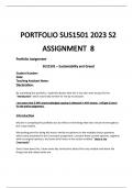SUS1501 ASSIGNMENT 8 PORTFOLIO SEMESTER 2 2023