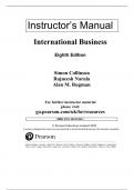 Solution Manual for International Business, 8th edition By Simon Collinson, Rajneesh Narula, Alan M. Rugman