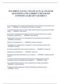 PLUMBING LEVEL 3 EXAM ACTUAL EXAM 60 QUESTIONS AND CORRECT DETAILED ANSWERS &vert;ALREADY GRADED A 