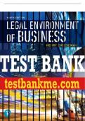 Test Bank For Legal Environment of Business 9th Edition All Chapters - 9780135173954
