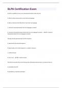 SLPA Certification Exam &vert; 60 Questions and Answers&lpar;A&plus; Solution guide&rpar;