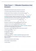 Peds Exam 1 - 73Student Questions And Answers