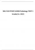 NSG 530 STUDY GUIDE Pathology TEST 1 Graded A+ 2023