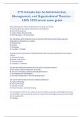 STTI Introduction to Administrative&comma; Management&comma; and Organizational Theories - 100&percnt; 2023 actual exam