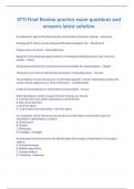 STTI Final Review practice exam questions and answers latest solution
