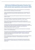 NES Early Childhood Education Practice Test with actual exam questions and answers 2023&period;