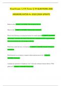 Final Exam- LVN Term 1&vert; 59 QUESTIONS AND ANSWERS RATED A&plus; 2023&vert;2024 UPDATE