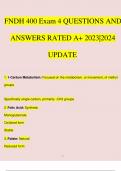 FNDH 400 Exam 4 QUESTIONS AND ANSWERS RATED A+ 2023|2024 UPDATE