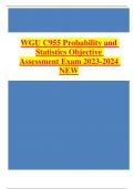 WGU C955 Probability and Statistics Objective Assessment Exam Questions and Answers () (Verified by Expert)