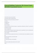 General Building Contractor &lpar;B&rpar; License Exam 20232024 Guaranteed success