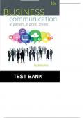 Test Bank For Business Communication In Person In Print Online 10th Edition By Newman