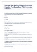 Pearson Vue National Health Insurance Practice Test Questions With Complete Solutions&period;