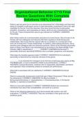 Organizational Behavior C715 Final Review Questions With Complete Solutions 100&percnt; Correct