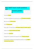 MLS ASCP exam recall questions & Answers 2023&excl; 100&percnt; CORRECT ANSWERS