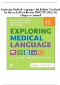 Exploring Medical Language 11th Edition Test Bank by Myrna LaFleur Brooks 9780323711562 | All Chapters Covered