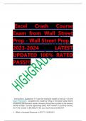 Excel Crash Course Exam from Wall Street Prep - Wall Street Prep&period;  2023-2024 LATEST UPDATED 100&percnt; RATED PASS&excl;&excl;&excl; 