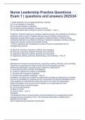Nurse Leadership Practice Questions Exam 1 &vert; questions and answers 2023&sol;24