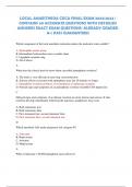 LOCAL ANAESTHESIA CDCA FINAL EXAM 2023&sol;2024 &vert; CONTAINS 50 ACCURATE QUESTIONS WITH DETAILED ANSWERS EXACT EXAM QUESTIONS&vert; ALREADY GRADED A&plus;&vert; PASS GUARANTEED