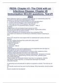 PEDS- Chapter 41- The Child with an  Infectious Disease, Chapter 49  Immunization NCLEX questions, Test #1 2023