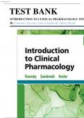 Test Bank Introduction to Clinical Pharmacology 10th Edition Visovsky&comma; Complete Test Bank 10th Ed Constance Visovsky