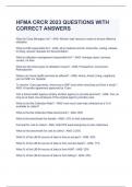 HFMA CRCR 2023 QUESTIONS WITH CORRECT ANSWERS 