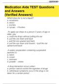 Medication Aide TEST Questions and Answers (2023/2024) (Verified Answers)(GRADED  A+)